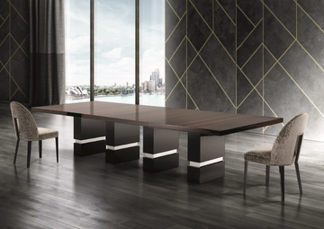 SOLUTION - Rectangular wooden table with metal details by Costantini Pietro - view 3